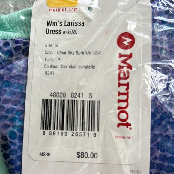 ❤️NWT Marmot Larissa Dress Blue Size Small - Picture 3 of 5